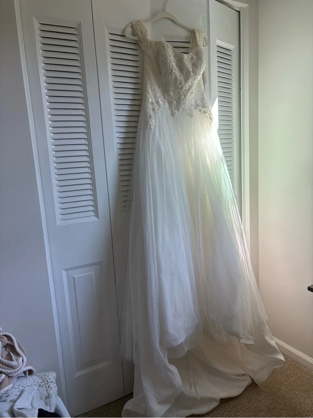 Bridal Veil and Wedding Gown Display - White